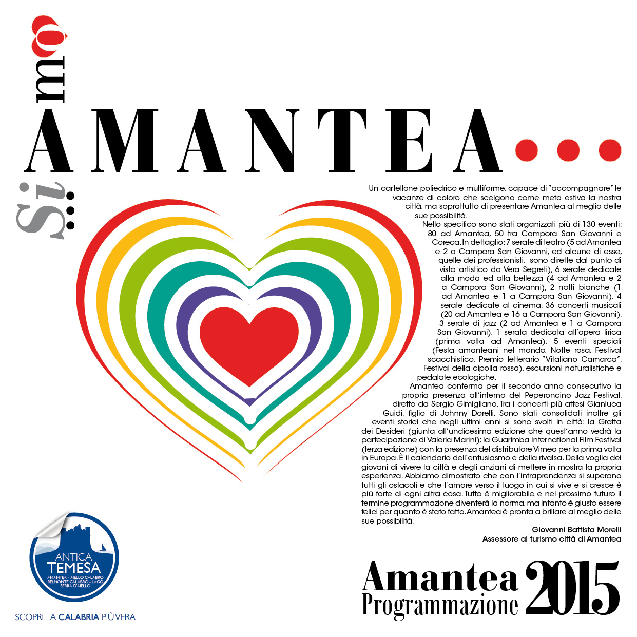 Programma della manifestazioni estive 2015 “Si.Amo Amantea”
